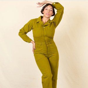 Big Bud Press Everyday Jumpsuit in Olive Green, size L